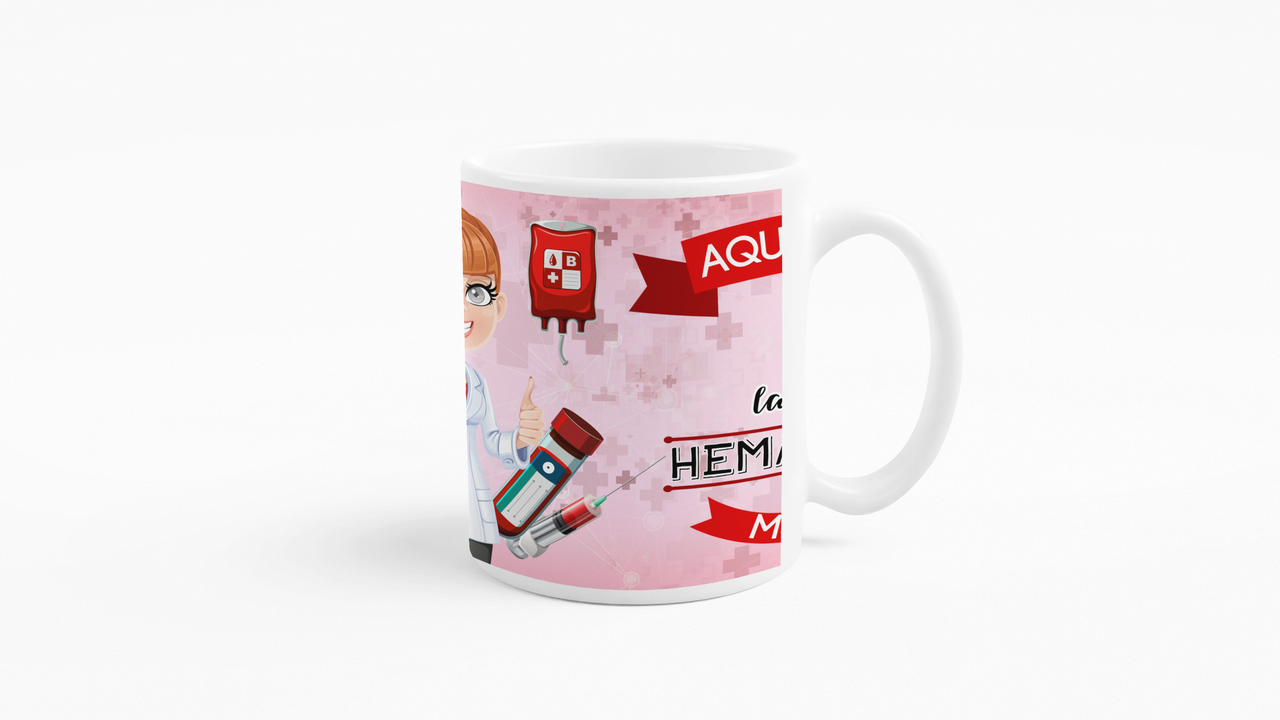 TAZONES TAZAS BLANCAS PARA HEMATOLOGA PERSONALIZADO - 3