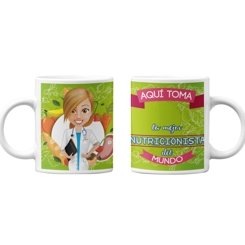 TAZONES TAZAS BLANCAS PARA NUTRICIONISTA PERSONALIZADO - 1
