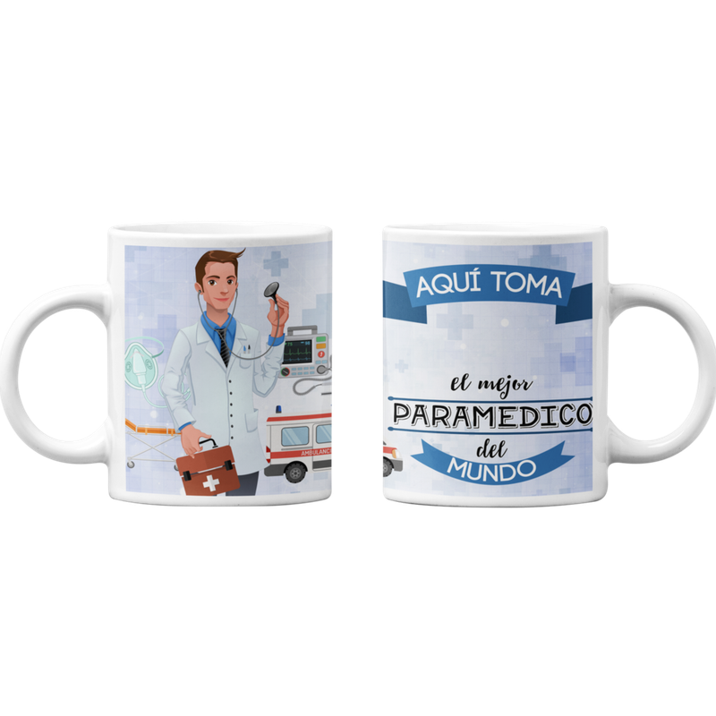 TAZONES TAZAS BLANCAS PARA EL PARAMEDICO PERSONALIZADO - 1