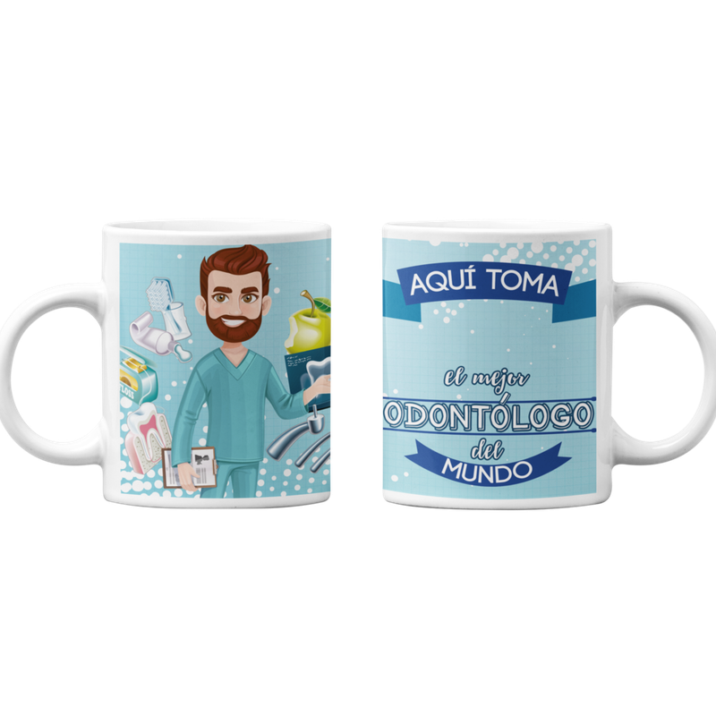 TAZONES TAZAS BLANCAS PARA EL ODONTOLOGO PERSONALIZADO - 1