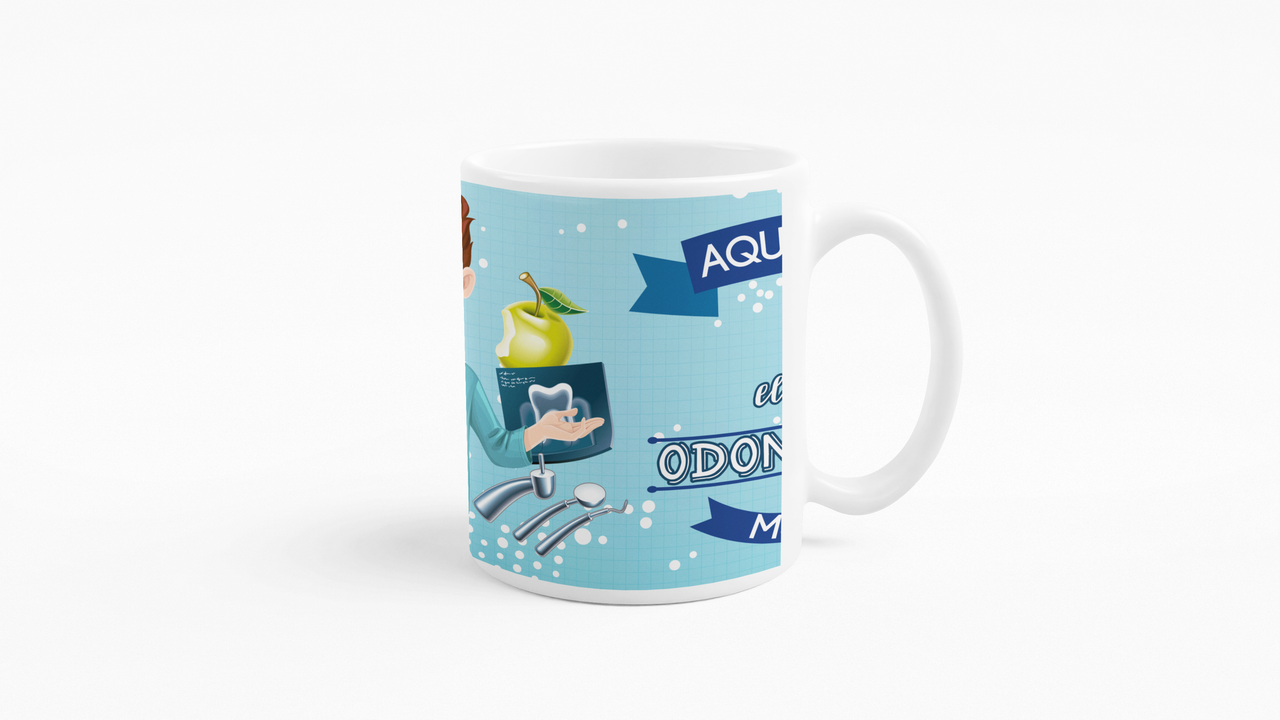 TAZONES TAZAS BLANCAS PARA EL ODONTOLOGO PERSONALIZADO - 3