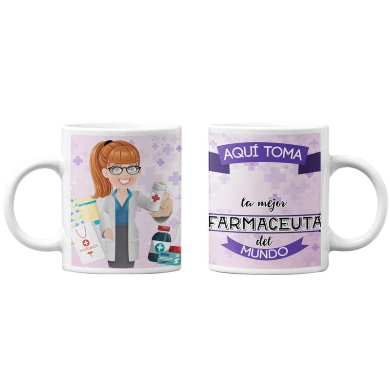 TAZONES TAZAS BLANCAS PARA FARMACEUTA PERSONALIZADO - 1