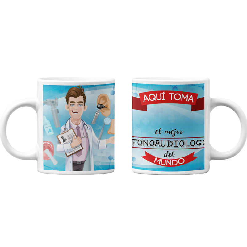 TAZONES TAZAS BLANCAS PARA FONOAUDIOLOGO PERSONALIZADO - 1