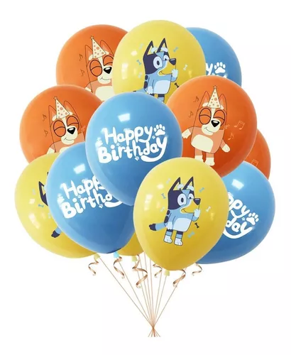 PACK CUMPLEAÑOS BLUEY GLOBOS TOPPERS CINTA, COTILLON Y MAS - 4