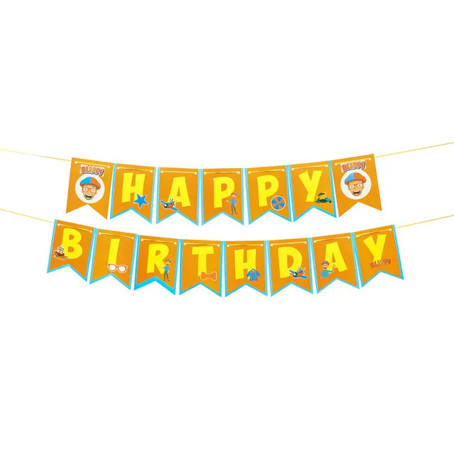 PACK CUMPLEAÑOS BLIPPI GLOBOS TOPPERS CINTA, COTILLON Y MAS - 2