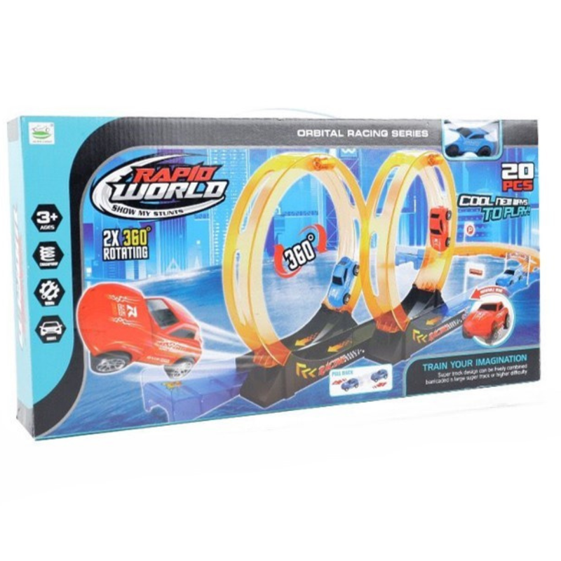 PISTA AUTOPISTA WORLD RÁPIDO DOBLE GIRO JUGUETE NIÑOS - 1