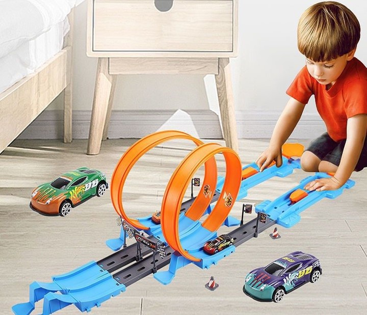 PISTA AUTOPISTA WORLD RÁPIDO DOBLE GIRO JUGUETE NIÑOS - 4