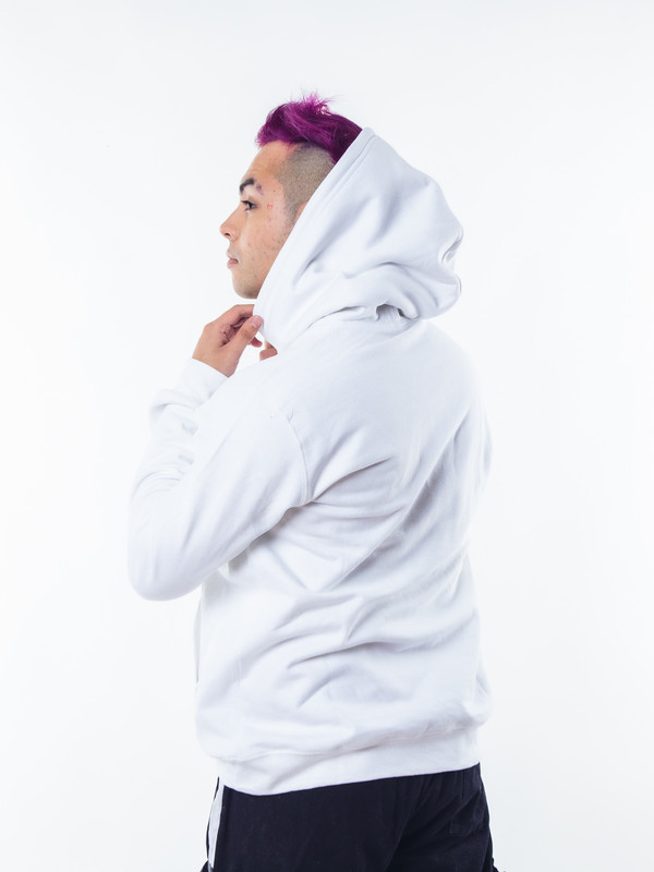 POLERON BLANCO CANGURO HOMBRE RELAXED FIT PARA ESTAMPAR - 2