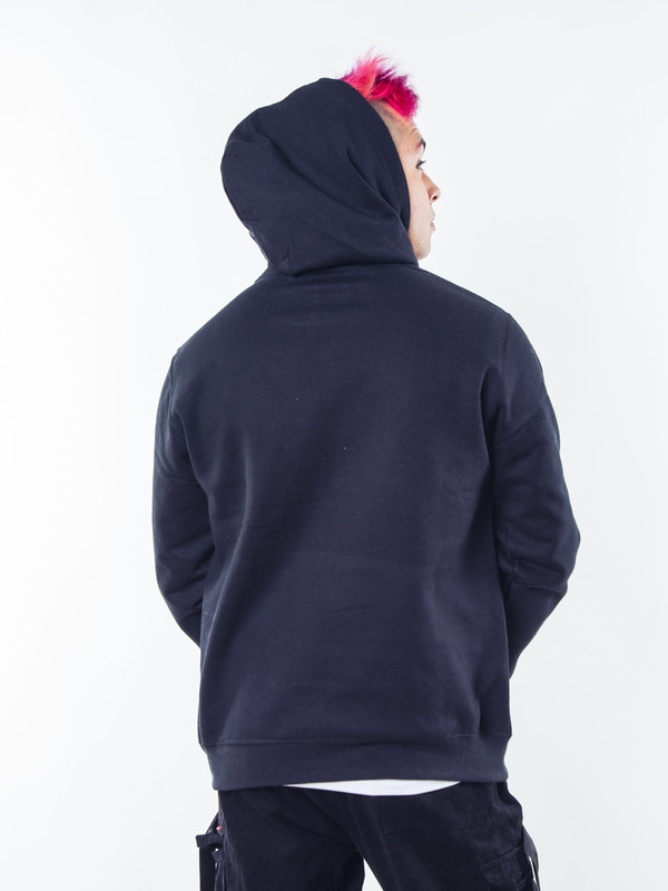 POLERON NEGRO CANGURO HOMBRE RELAXED FIT PARA ESTAMPAR - 2