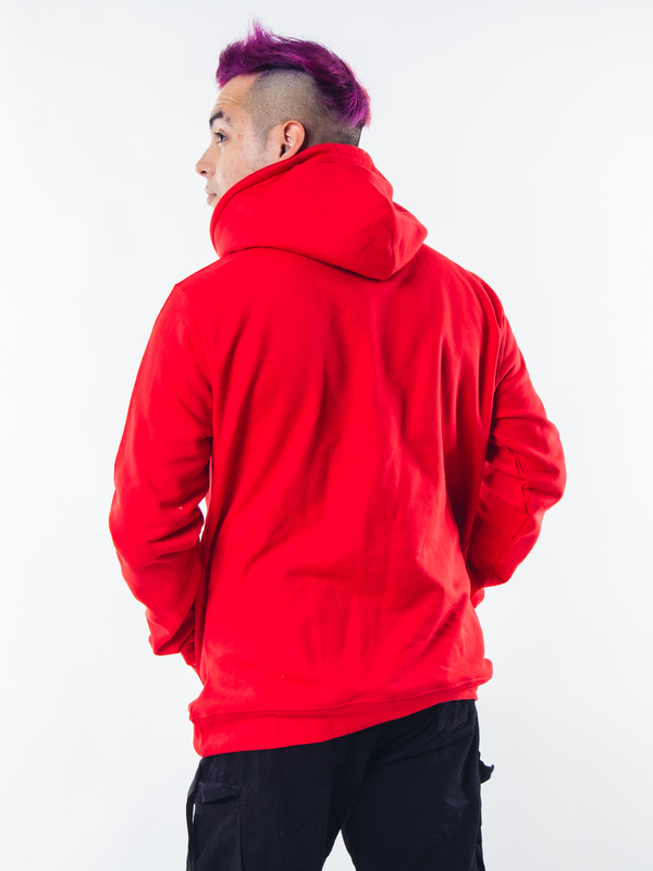 POLERON ROJO CANGURO HOMBRE RELAXED FIT PARA ESTAMPAR - 4