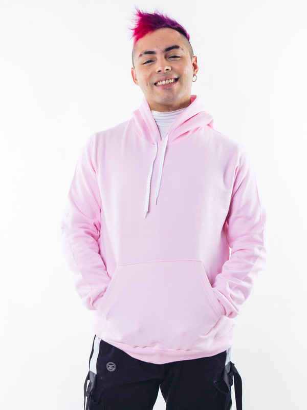 POLERON PINK CANGURO HOMBRE RELAXED FIT PARA ESTAMPAR - 3