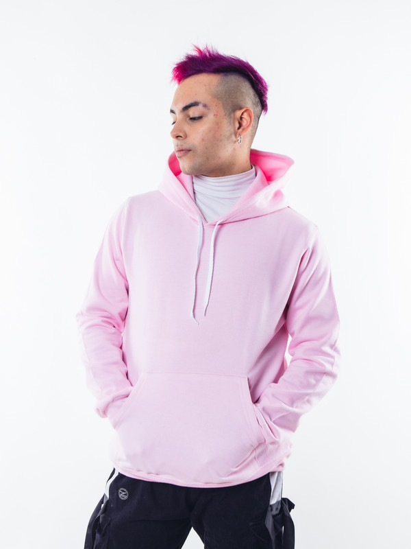 POLERON PINK CANGURO HOMBRE RELAXED FIT PARA ESTAMPAR - 4