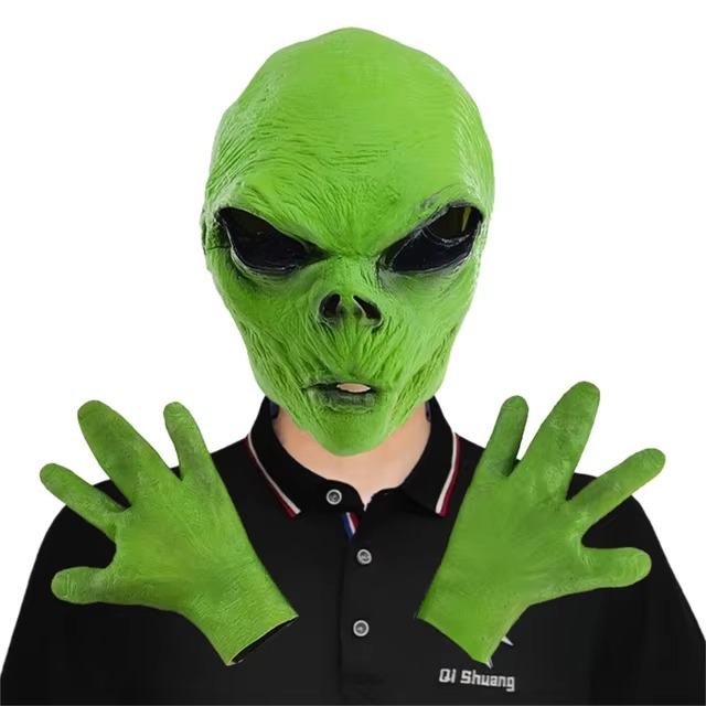 MASCARA MARCIANO CON GUANTES ALIEN VERDE - 2