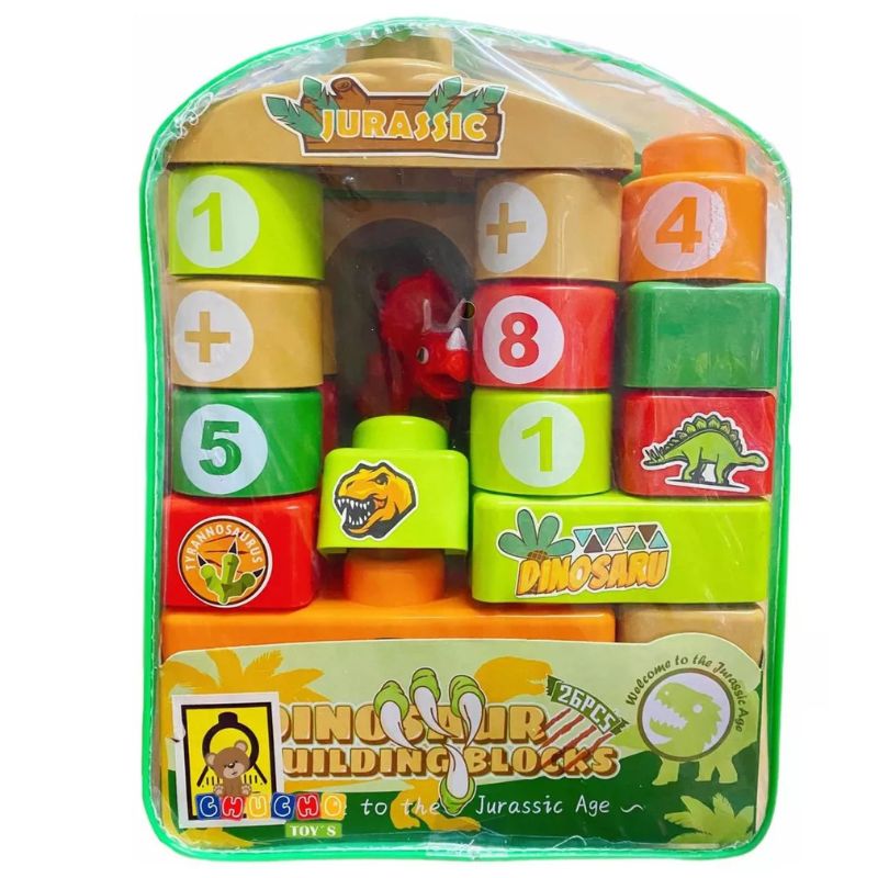 JUGUETE BLOQUE 22 PIEZAS DINOSAURIOS PARA NIÑOS - 3