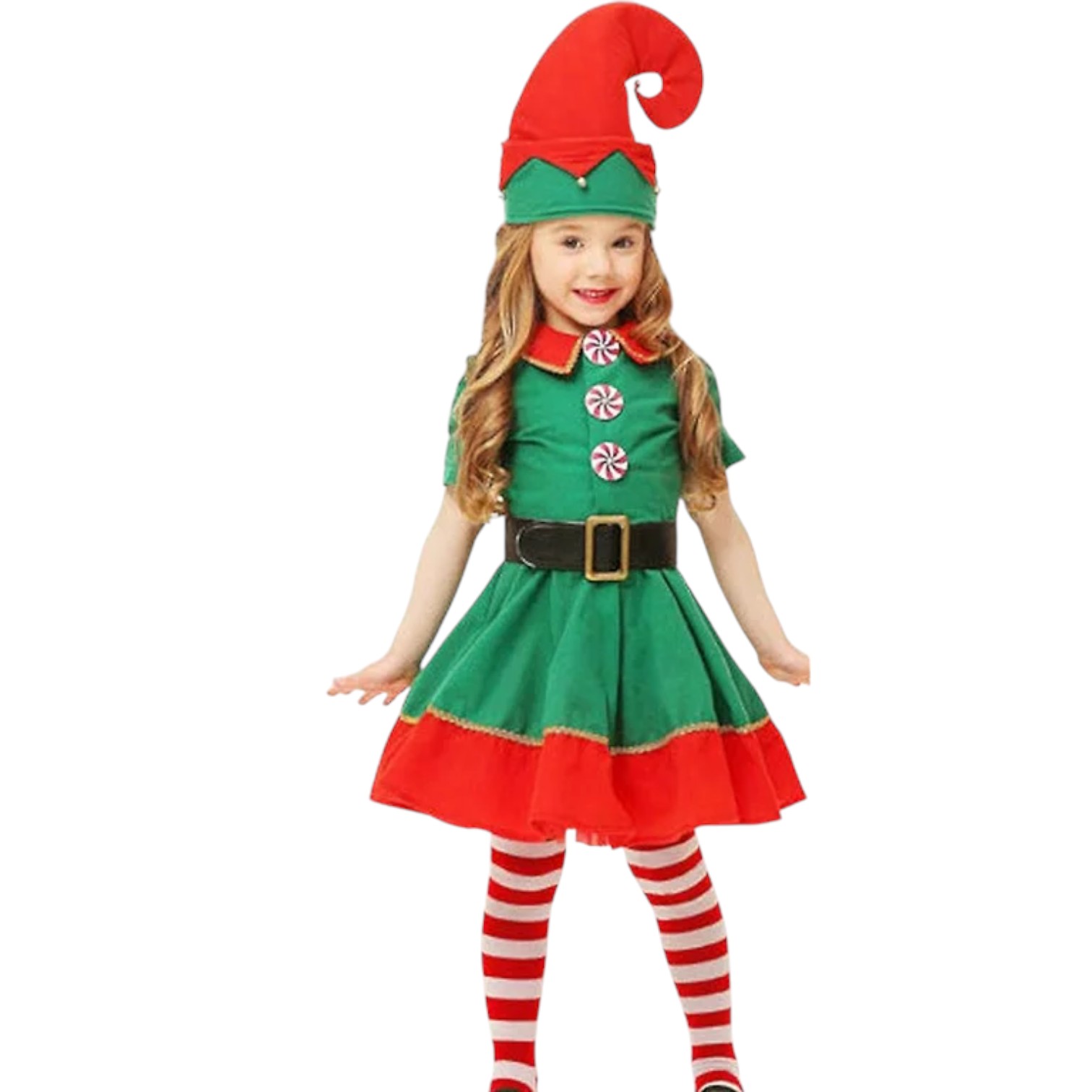 DISFRAZ ELFO NIÑA INFANTIL NAVIDEÑO PASCUERO - 6 - 1