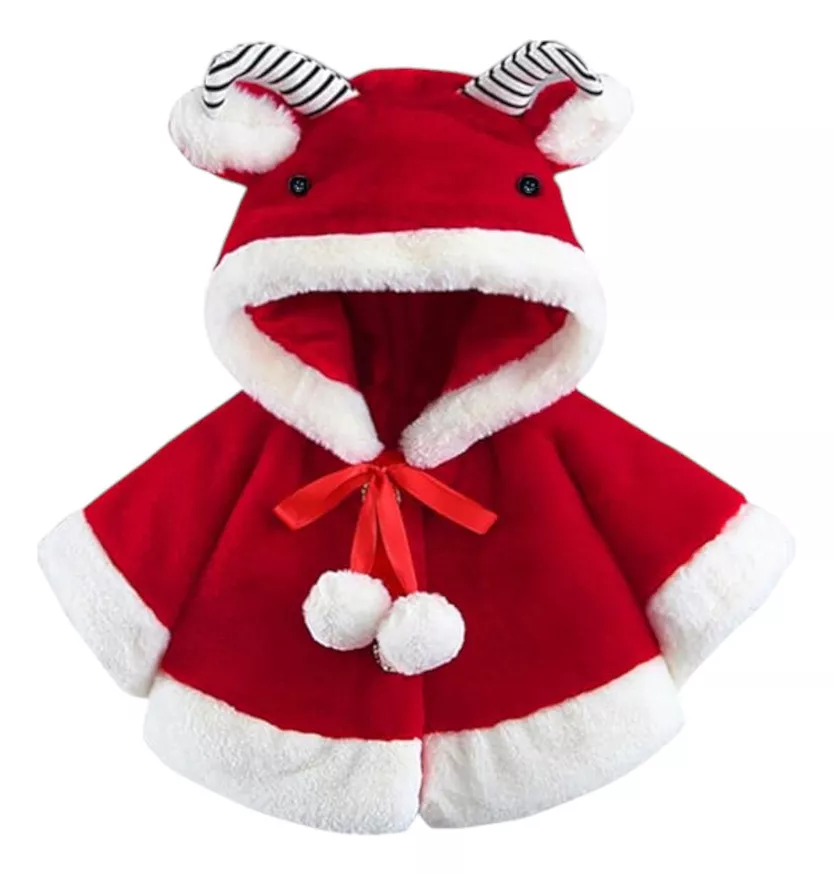 DISFRAZ INFANTIL ABRIGO CAPA NAVIDEÑO PASCUERO - 1