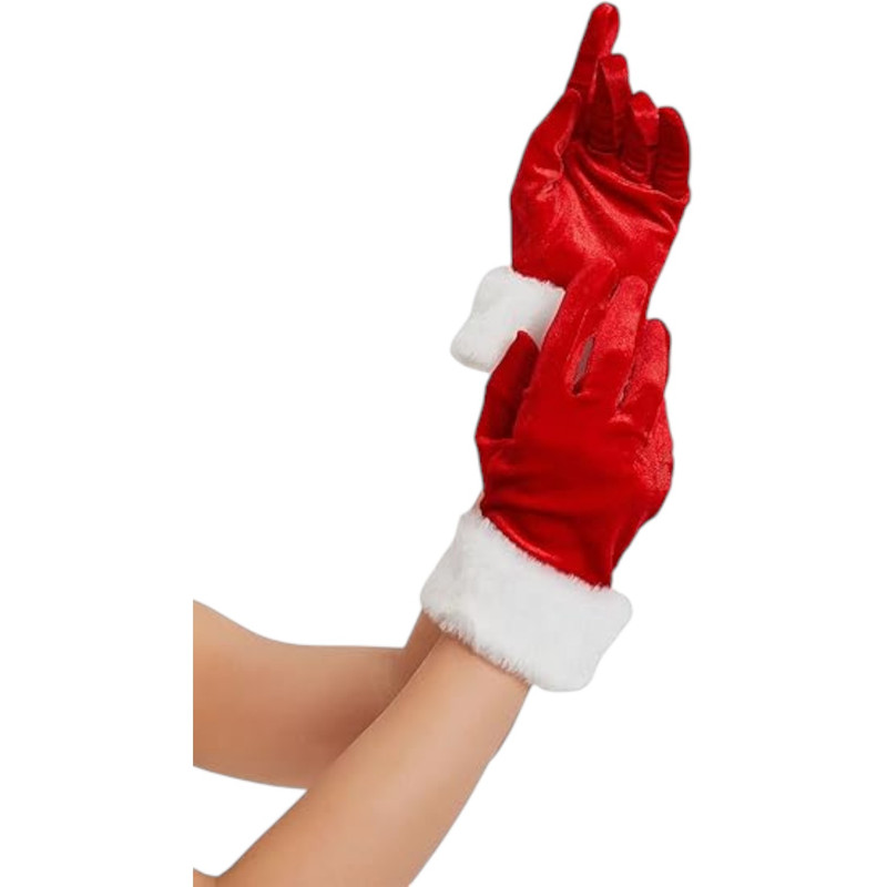 GUANTES ROJOS NAVIDEÑOS ESTILO TERCIPELO - 4