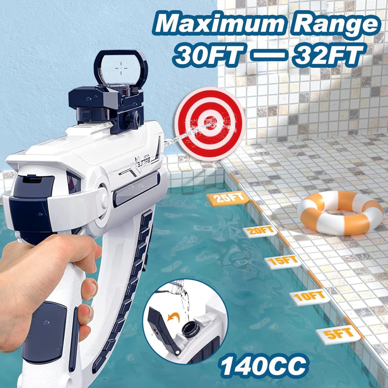 PISTOLA DE AGUA PREMIUM CON MIRA ELECTRICA - 3