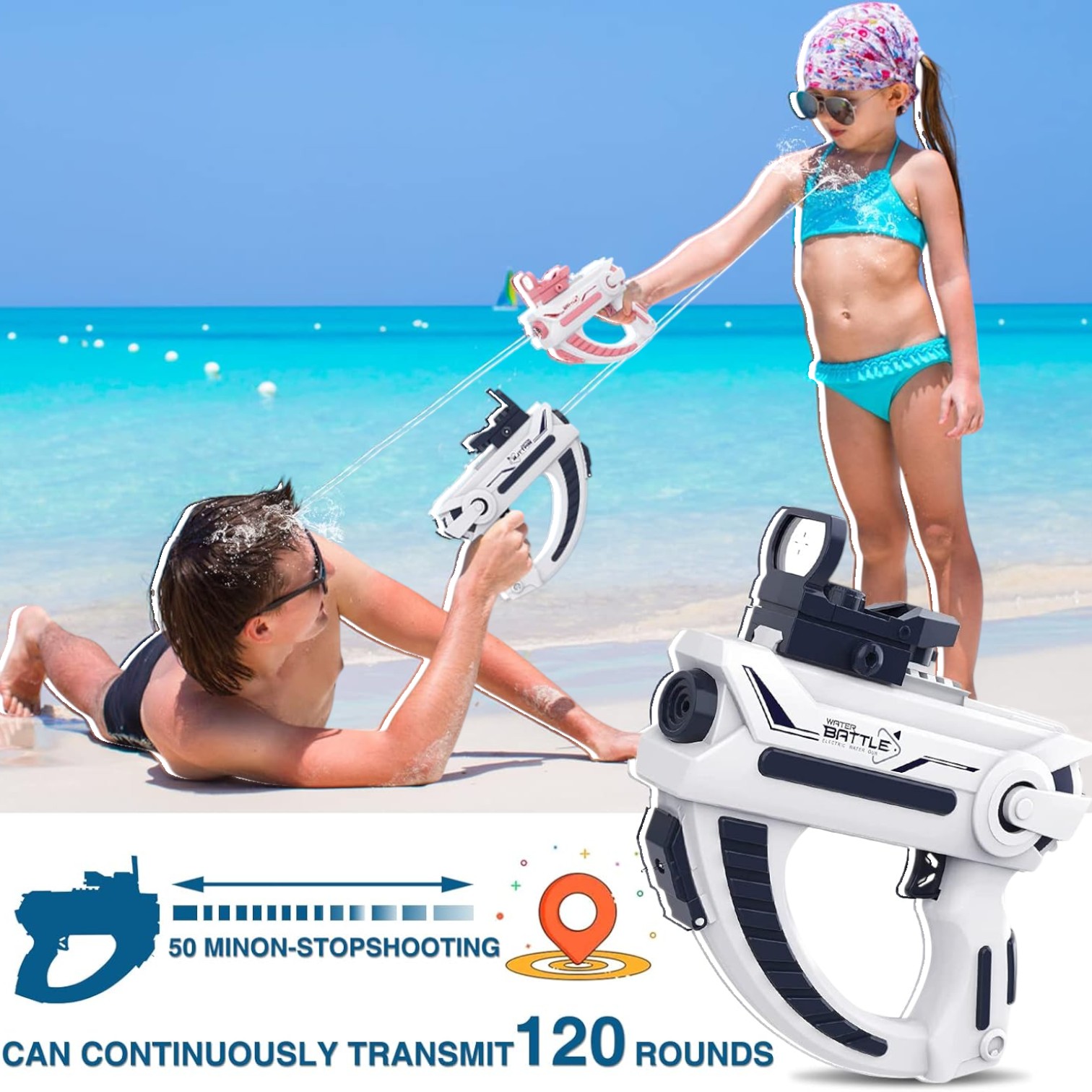 PISTOLA DE AGUA PREMIUM CON MIRA ELECTRICA - 4