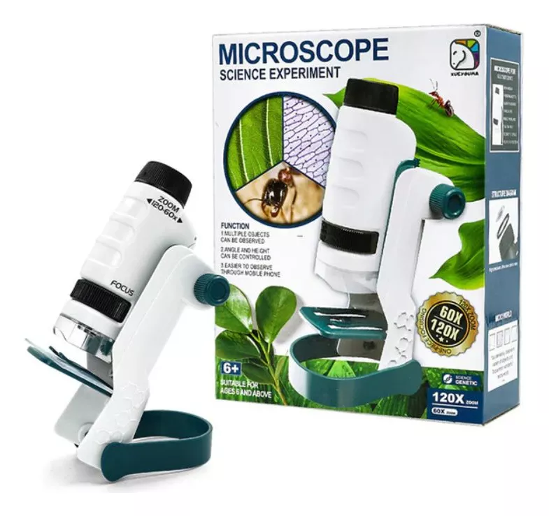 JUGUETE MICROSCOPIO CIENTIFICO LENTE 60-120X - 1