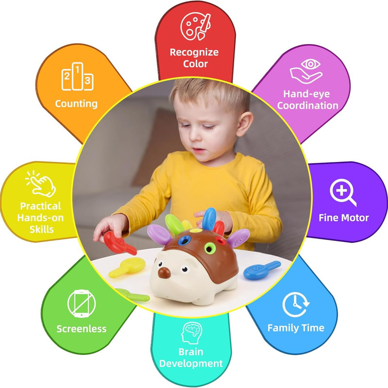 JUGUETE MONTESSORI ENCAJE ERIZO PARA NIÑOS - 2
