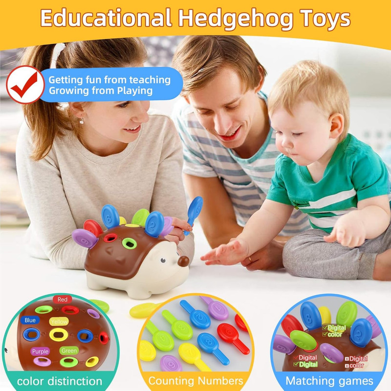 JUGUETE MONTESSORI ENCAJE ERIZO PARA NIÑOS - 4