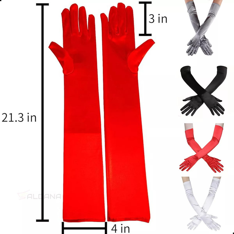 GUANTES TERCIOPELO LARGOS ELEGANTES DAMA ELEGANTE - 3