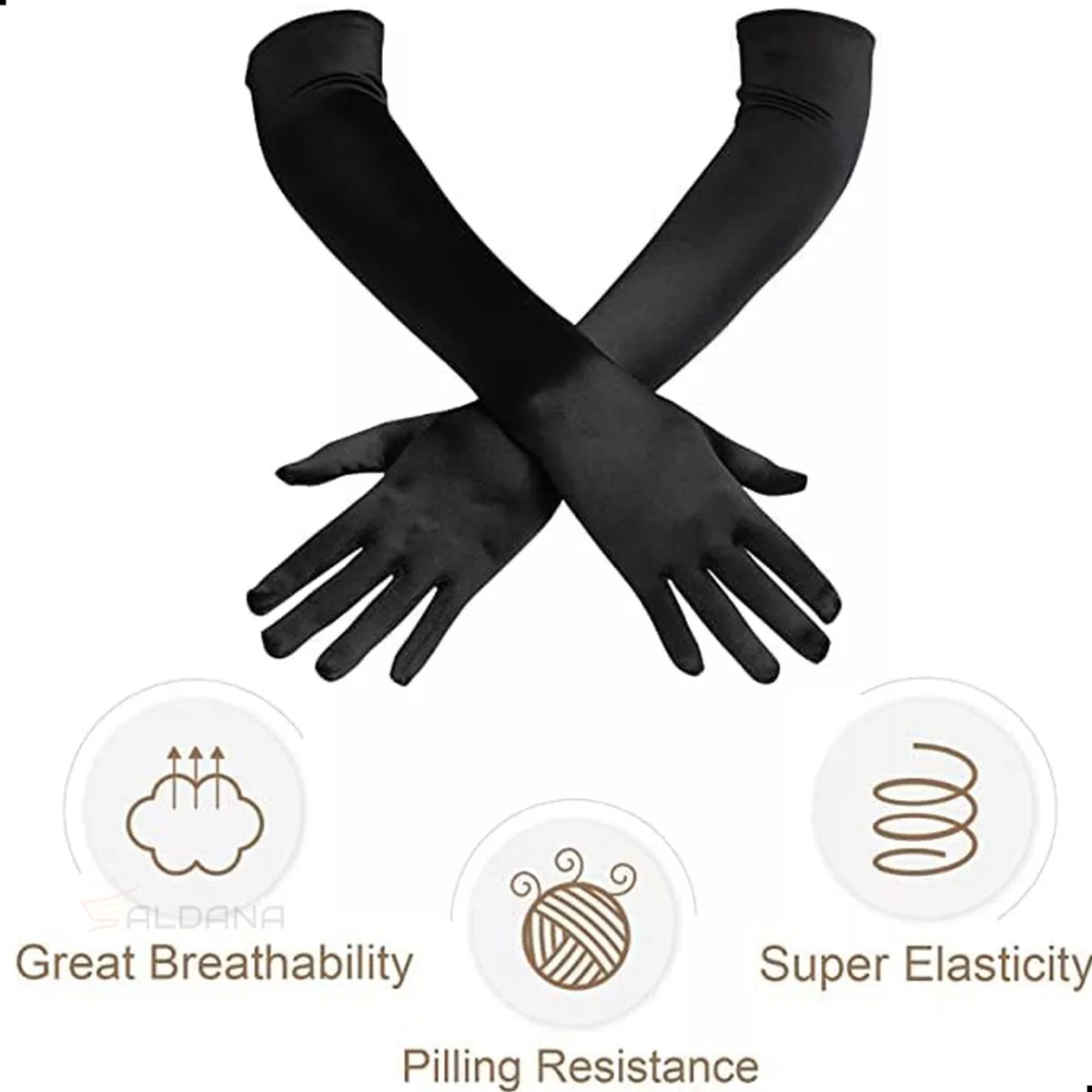 GUANTES TERCIOPELO LARGOS ELEGANTES DAMA ELEGANTE - 8