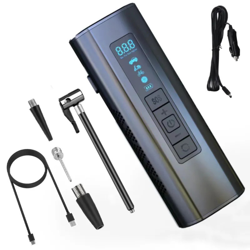 MINI COMPRESOR INFLADOR 150 PSI BATERÍA 6000MAH AUTO MOTO - 2