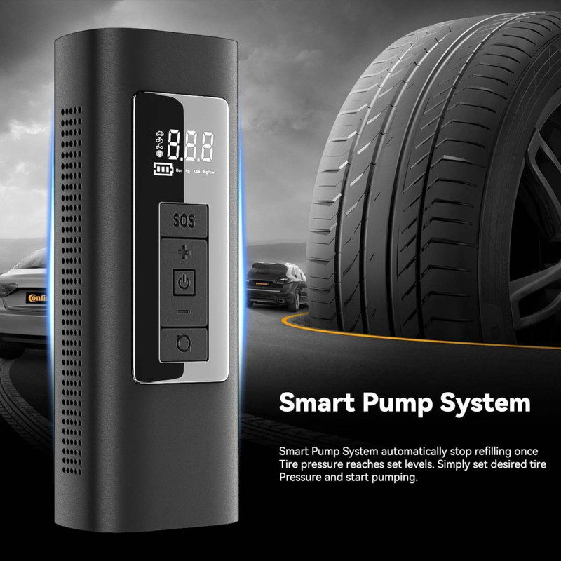 MINI COMPRESOR INFLADOR 150 PSI BATERÍA 6000MAH AUTO MOTO - 3