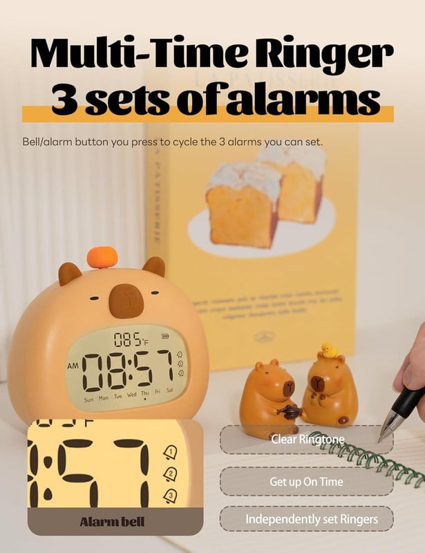 RELOJ DESPERTADOR DE MESA CAPIBARA - 4