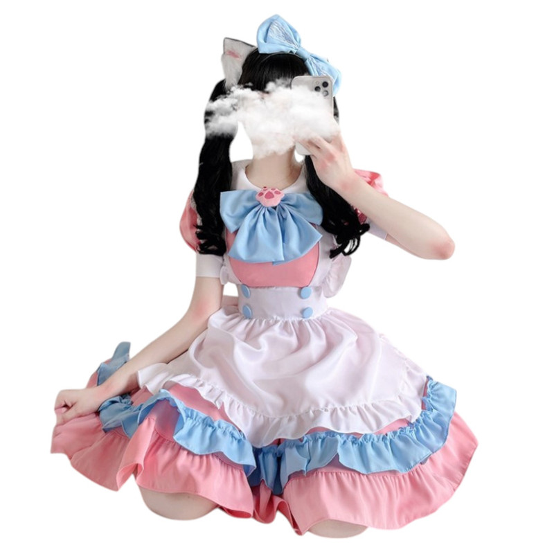 DISFRAZ MAID ROSADO COSPLAY KAWAII - 1