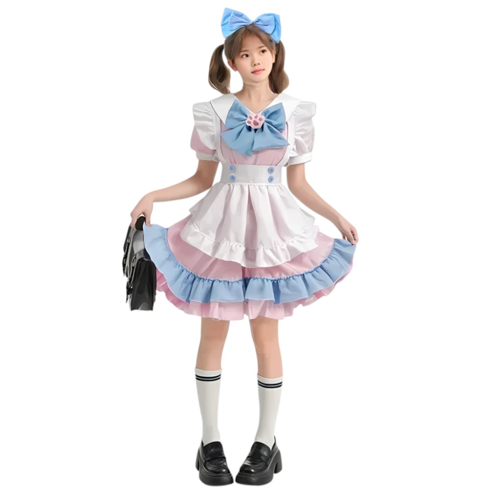 DISFRAZ MAID ROSADO COSPLAY KAWAII - 1