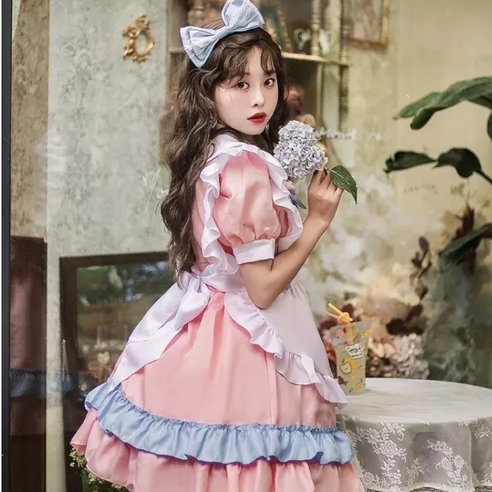 DISFRAZ MAID ROSADO COSPLAY KAWAII - 5