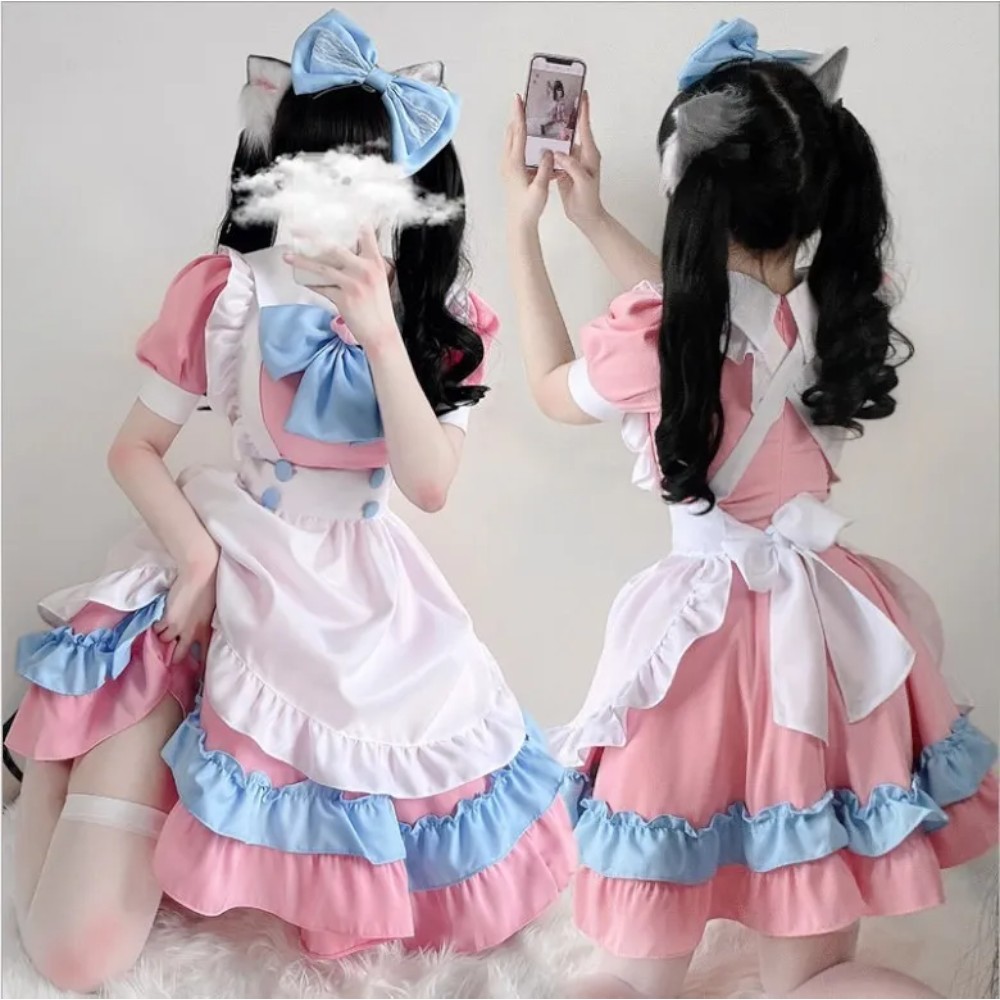 DISFRAZ MAID ROSADO COSPLAY KAWAII - 6
