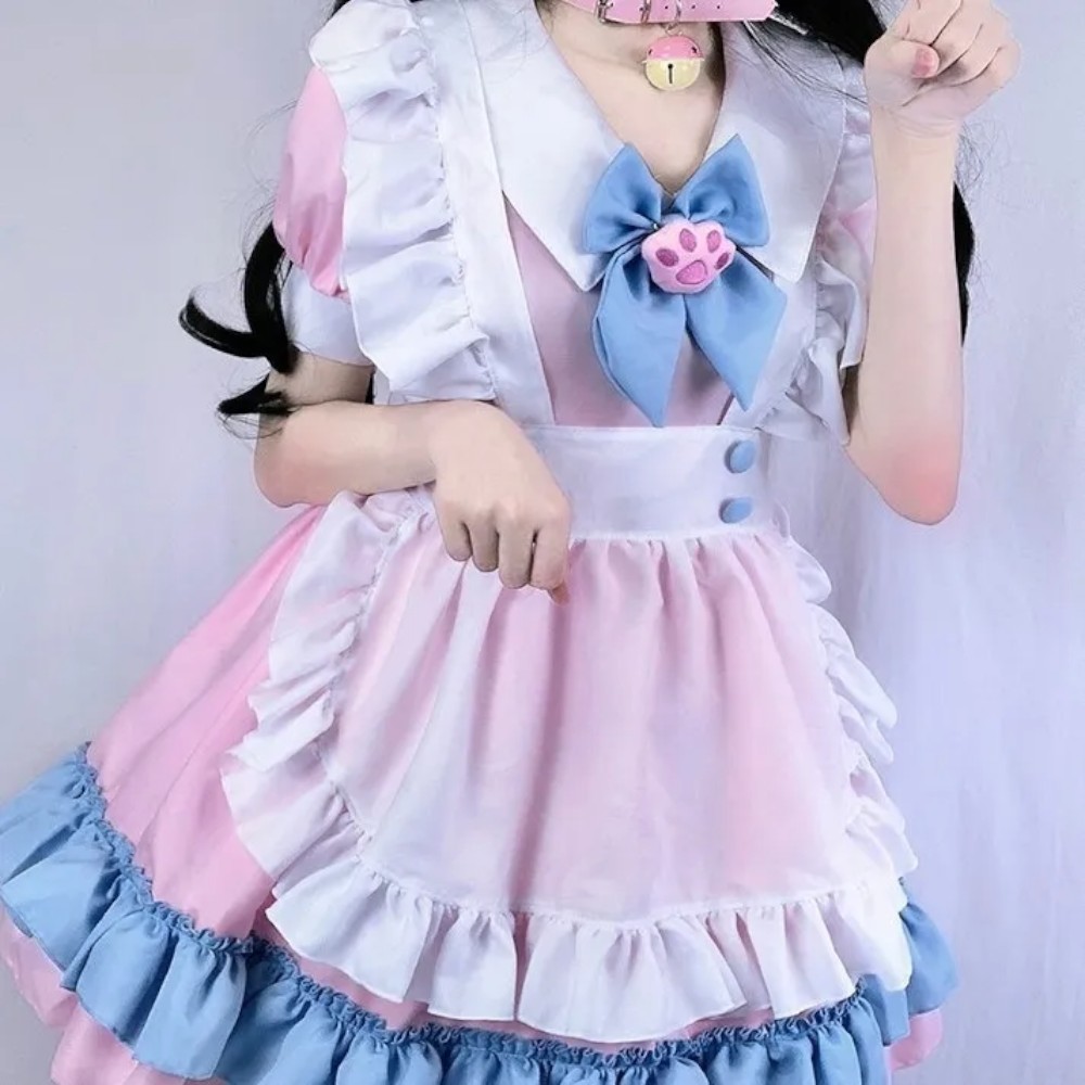 DISFRAZ MAID ROSADO COSPLAY KAWAII - 8