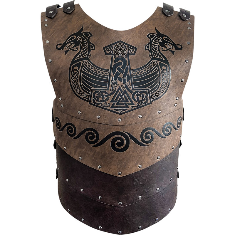 DISFRAZ ARMADURA VIKINGO CUERO PREMIUM - 1