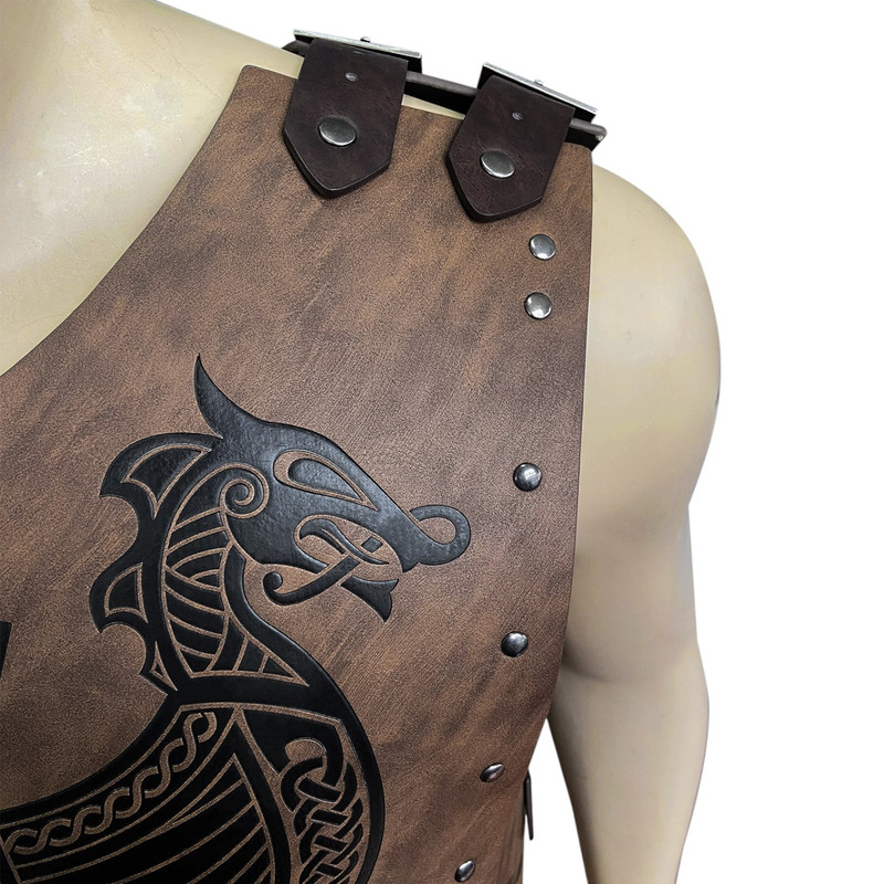 DISFRAZ ARMADURA VIKINGO CUERO PREMIUM - 3