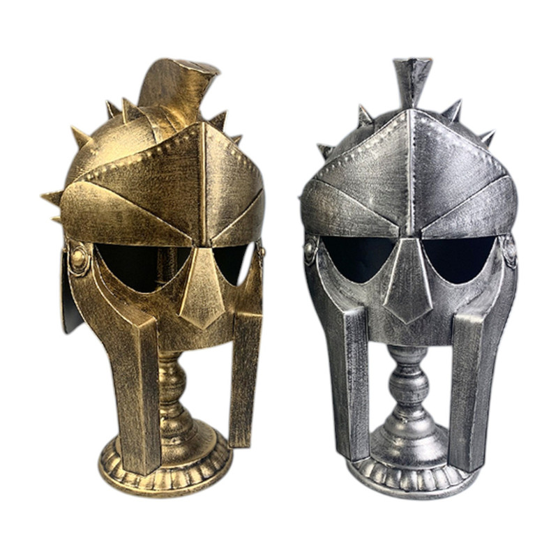 CASCO GLADIADOR ESPARTANO GUERRERO METÁLICO COSPLAY PREMIUM - 3