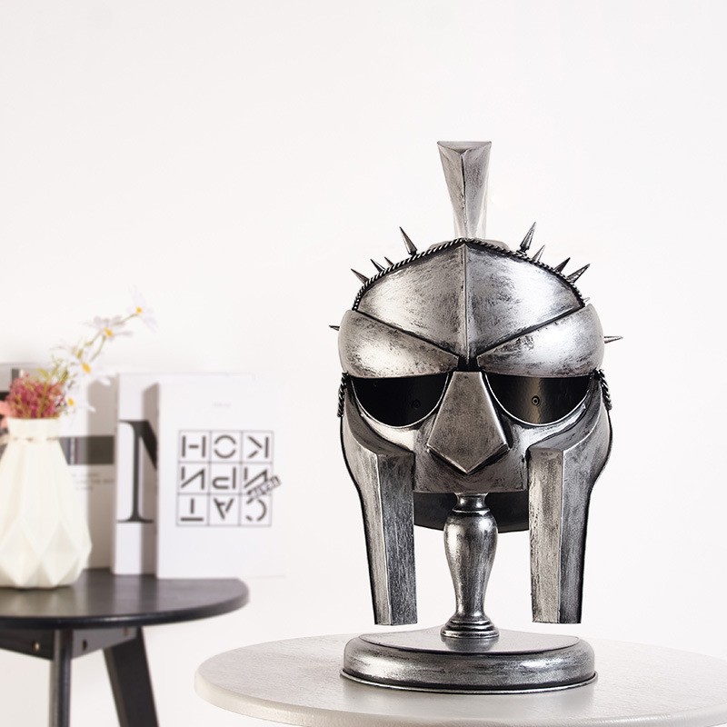 CASCO GLADIADOR ESPARTANO GUERRERO METÁLICO COSPLAY PREMIUM - 4