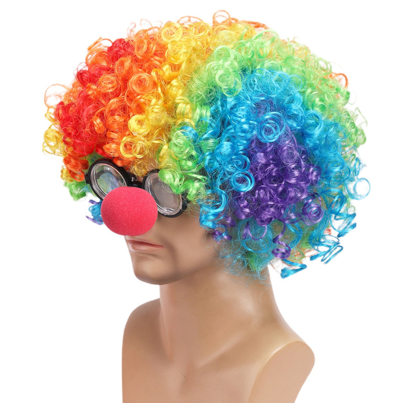 SET DISFRAZ PAYASO PELUCA LENTES Y NARIZ - 3