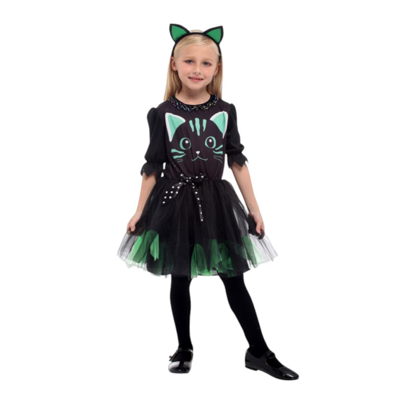 DISFRAZ INFANTIL GATO VERDE VESTIDO NIÑA - 2