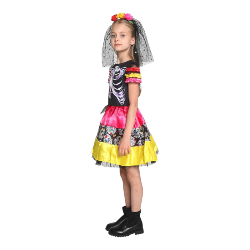 DISFRAZ INFANTIL CATRINA ESQUELETO - 1