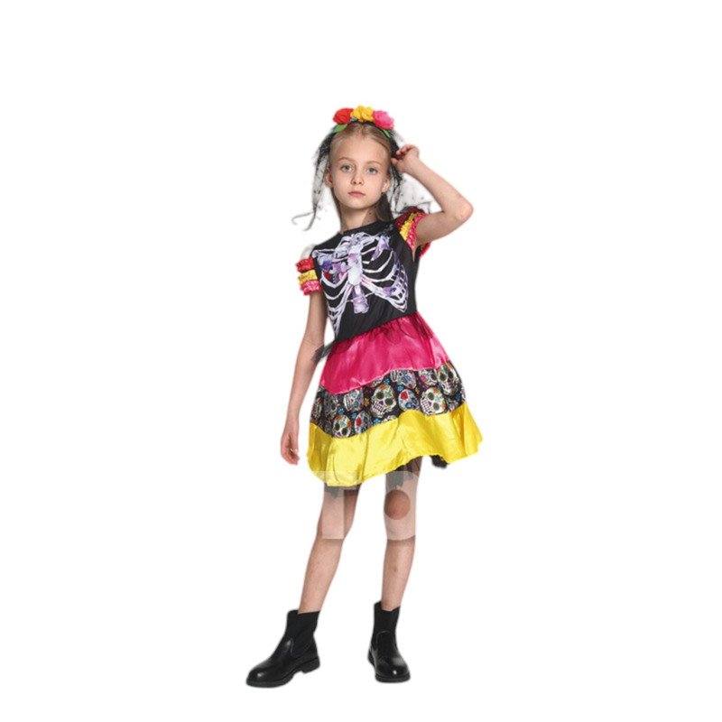 DISFRAZ INFANTIL CATRINA ESQUELETO - 3