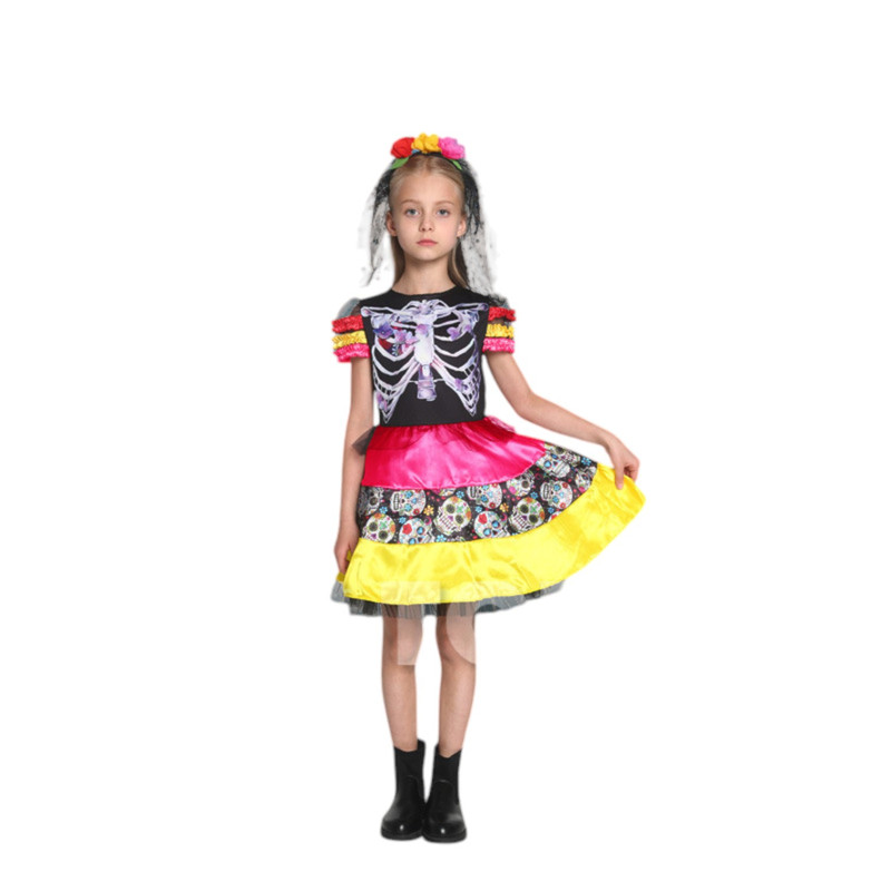 DISFRAZ INFANTIL CATRINA ESQUELETO - 4