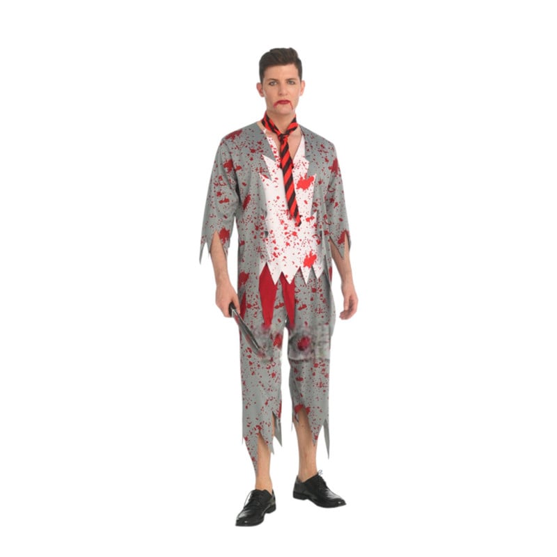DISFRAZ COSPLAY ZOMBIE ADULTO ESCOLAR - 1