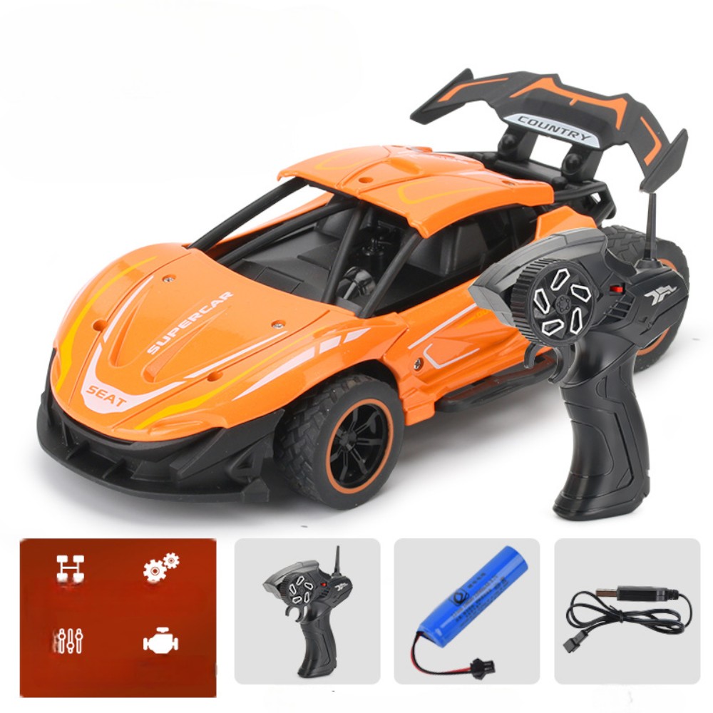 AUTO DE DERRAPE A CONTROL REMOTO DE METAL 2,4GHZ 15 KMH - NARANJA - 2