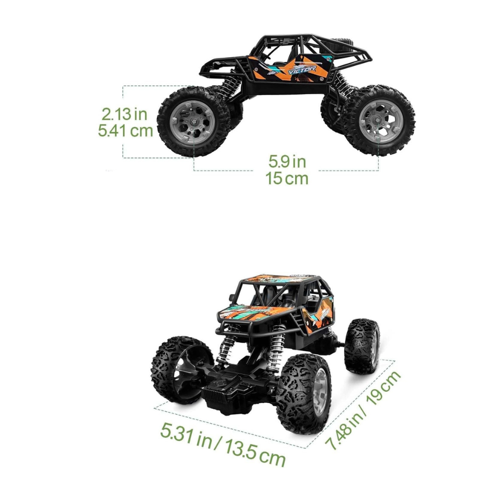 AUTO CAMIONETA 4X4 RALLY CONTROL REMOTO TODO TERRENO JUGUETE - NARANJA - 7