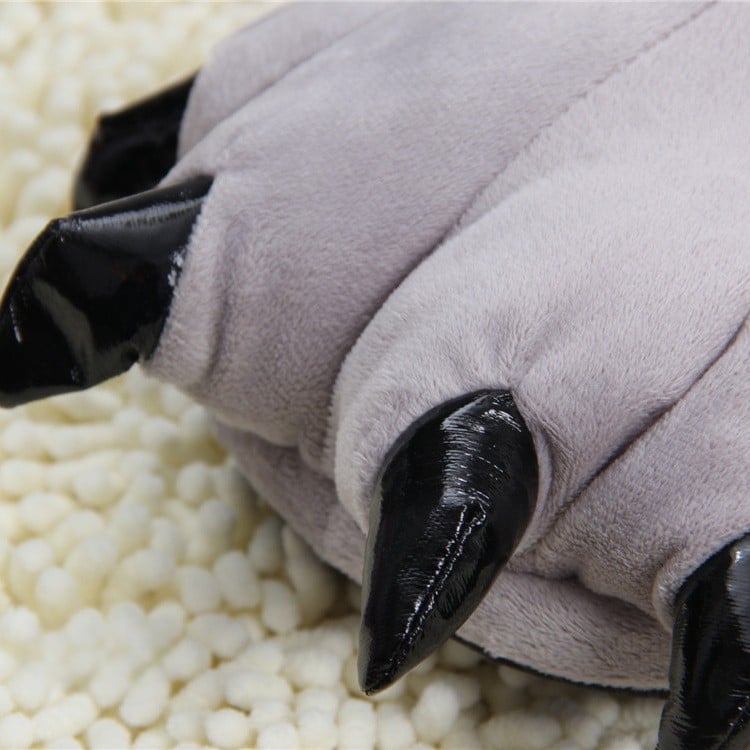 PANTUFLAS DE GARRA DE MONSTRUO SUAVES Y CÁLIDAS OSO - GRIS - 4