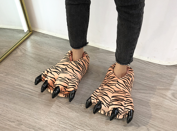 PANTUFLAS DE GARRA DE MONSTRUO SUAVES Y CÁLIDAS TRIGRE - NARANJA - 2